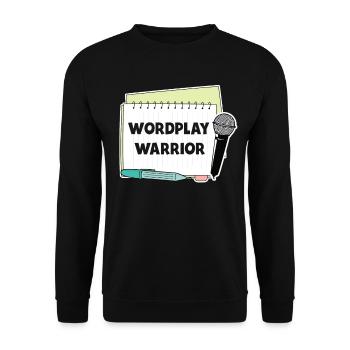 Poetry Slam Wortspiel Krieger Slam-poesie - Unisex Pullover - Schwarz - Vorne - Alina (178cm) & Michal (187cm)