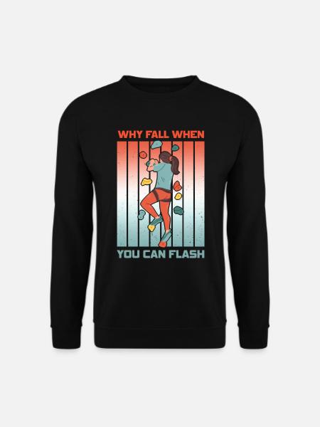Boulderer Chalk Up Und Flash Bouldering - Unisex Pullover - Schwarz