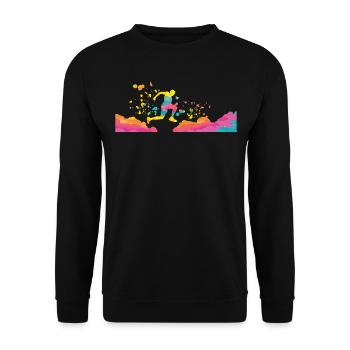 Trail Runner Cross Trail Bergläufer - Unisex Pullover - Schwarz - Vorne - Alina (178cm) & Michal (187cm)