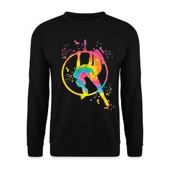 Aerialist Aerial Ring Lyra Air Ring - Unisex Sweatshirt - black - Front - Alina (178cm) & Michal (187cm)