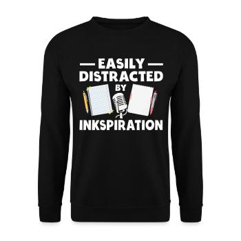 Poetry Slam Tintenspiration Slam-poesie - Unisex Pullover - Schwarz - Vorne - Alina (178cm) & Michal (187cm)