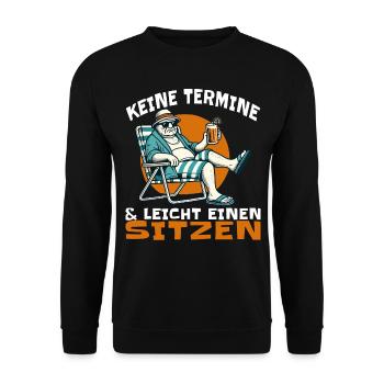 No appointments and easy to sit one - Unisex Sweatshirt - black - Front - Alina (178cm) & Michal (187cm)
