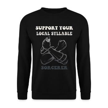 Silbenzauberer Poetry Slam - Unisex Pullover - Schwarz - Vorne - Alina (178cm) & Michal (187cm)