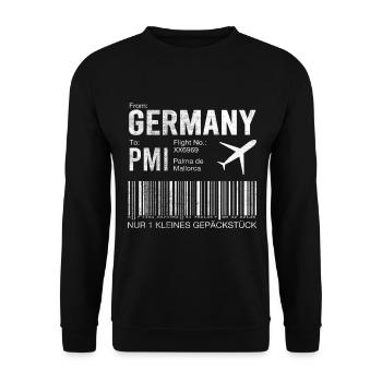 Flugticket Palma - Unisex Pullover - Schwarz - Vorne - Alina (178cm) & Michal (187cm)