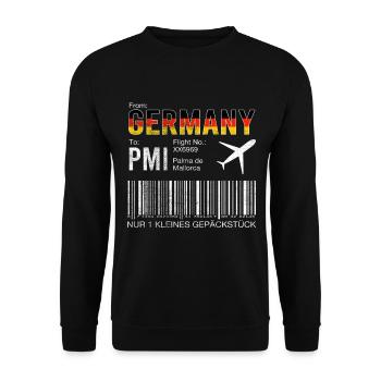 Flugticket Palma - Unisex Pullover - Schwarz - Vorne - Alina (178cm) & Michal (187cm)