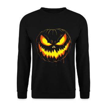 Visage de citrouille effrayant Halloween - Sweat-shirt Unisexe - noir - Devant - Alina (178cm) & Michal (187cm)