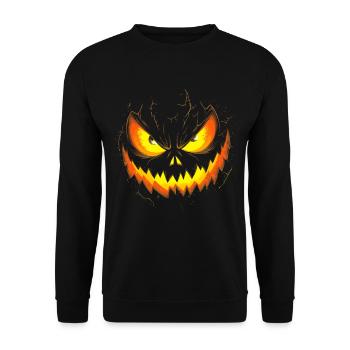 Visage de citrouille effrayant Halloween - Sweat-shirt Unisexe - noir - Devant - Alina (178cm) & Michal (187cm)