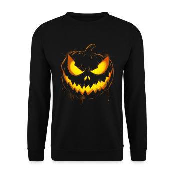 Visage de citrouille effrayant Halloween - Sweat-shirt Unisexe - noir - Devant - Alina (178cm) & Michal (187cm)