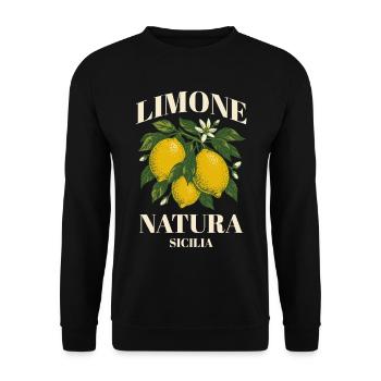 Limone Natura Sizilien - Unisex Pullover - Schwarz - Vorne - Alina (178cm) & Michal (187cm)