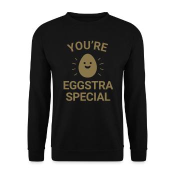You're eggstra special - Unisex Pullover - Schwarz - Vorne - Alina (178cm) & Michal (187cm)