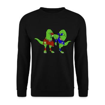 Dinosaur Muay Thai Sport Combat Gift Idea - Unisex Sweatshirt - black - Front - Alina (178cm) & Michal (187cm)