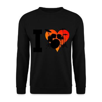 Drumming Drummer Drum Kit Women - Unisex Sweatshirt - black - Front - Alina (178cm) & Michal (187cm)