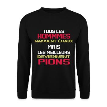 Pion Surveillant Collège Lycée Cadeau Humour - Sweat-shirt Unisexe - noir - Devant - Alina (178cm) & Michal (187cm)