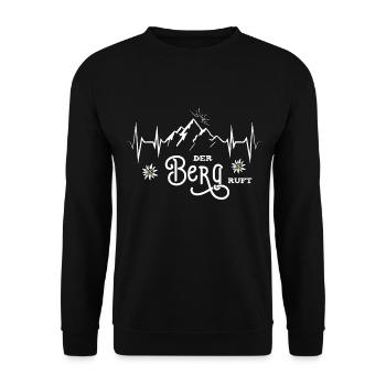Der Berg ruft Wandern Bergsteigen Skifahren Berge - Unisex Pullover - Schwarz - Vorne - Alina (178cm) & Michal (187cm)