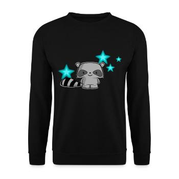 raton laveur mignon, enfants, kawaii, chemise de couchage, bébé - Sweat-shirt Unisexe - noir - Devant - Alina (178cm) & Michal (187cm)
