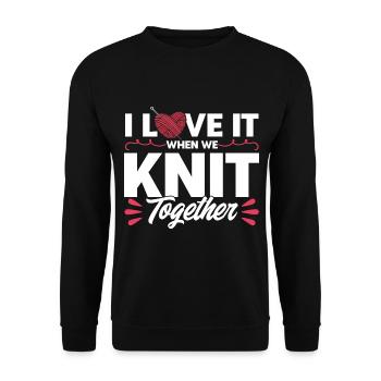 Knitting Lovers Yarn Knitting Knitting Gift - Unisex Sweatshirt - black - Front - Alina (178cm) & Michal (187cm)
