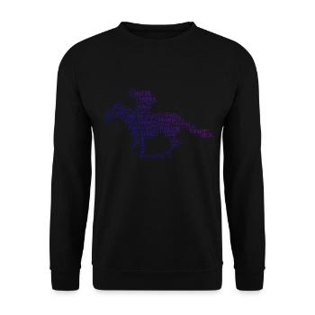 Equestrian Herren Dressour Reiter Reiten - Unisex Pullover - Schwarz - Vorne - Alina (178cm) & Michal (187cm)