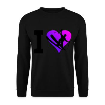 Ski Jumping Herren Damen Ski Freestyle Freestyle S - Unisex Pullover - Schwarz - Vorne - Alina (178cm) & Michal (187cm)