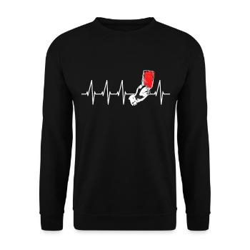 Arbitre Heartbeat Carton Rouge Football - Sweat-shirt Unisexe - noir - Devant - Alina (178cm) & Michal (187cm)