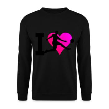 Footballers Playing Football Men's Football - Unisex Sweatshirt - black - Front - Alina (178cm) & Michal (187cm)