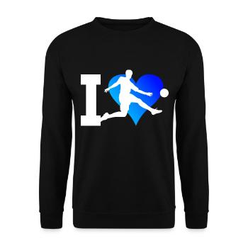 Men's Footballer Football Player Football - Unisex Sweatshirt - black - Front - Alina (178cm) & Michal (187cm)