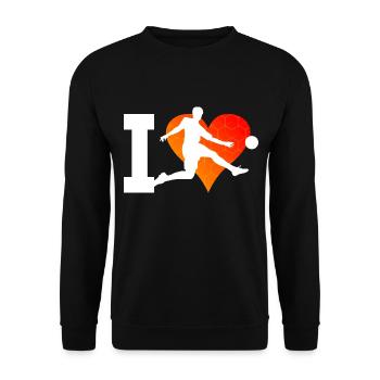 Fussballspielen Fussballer Fussballspieler - Unisex Pullover - Schwarz - Vorne - Alina (178cm) & Michal (187cm)