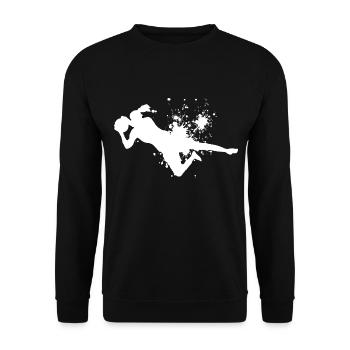 Football Footballers Women's Football Players Men - Unisex Sweatshirt - black - Front - Alina (178cm) & Michal (187cm)