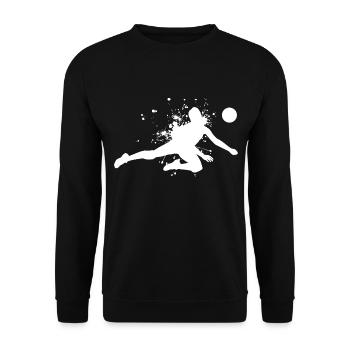 Volleyballer Volley Damen Volleyball Herren - Unisex Pullover - Schwarz - Vorne - Alina (178cm) & Michal (187cm)