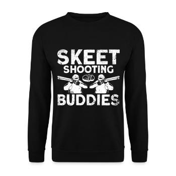 Shooting Club Clay Pigeon Shooting Shooting Sports Gift - Unisex Sweatshirt - black - Front - Alina (178cm) & Michal (187cm)