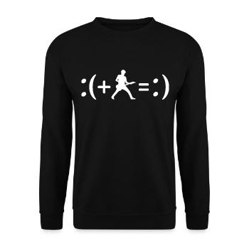 Electric Guitar Makes Me Happy, Happiness Formula - Unisex Sweatshirt - black - Front - Alina (178cm) & Michal (187cm)