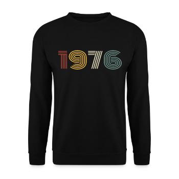 1976 Retro Style 1976 Birthday 1976 Vintage - Unisex Sweatshirt - black - Front - Alina (178cm) & Michal (187cm)