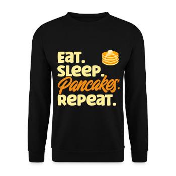 Crêpes Petit déjeuner Crêpes Fluffiger Flachk - Sweat-shirt Unisexe - noir - Devant - Alina (178cm) & Michal (187cm)