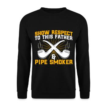 Pipe Enthusiast Pipe Lover Pipe Smoke - Unisex Sweatshirt - black - Front - Alina (178cm) & Michal (187cm)