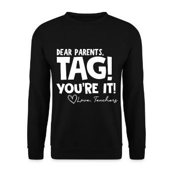 Last Day of School Funny Parents' Day - Unisex Sweatshirt - black - Front - Alina (178cm) & Michal (187cm)