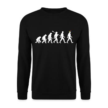 Evolution - Karneval - Narrenkappe - Verkleidung - Unisex Pullover - Schwarz - Vorne - Alina (178cm) & Michal (187cm)