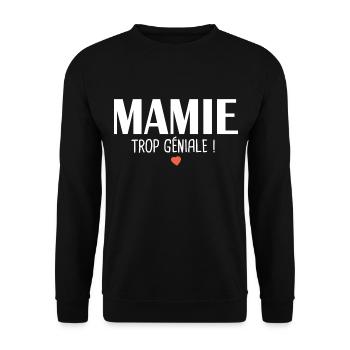 Mamie trop géniale Cadeau mamie grand mère - Sweat-shirt Unisexe - noir - Devant - Alina (178cm) & Michal (187cm)
