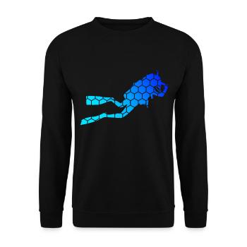 Diving Damen Diver Scuba Diver Herren Free Dive - Unisex Pullover - Schwarz - Vorne - Alina (178cm) & Michal (187cm)