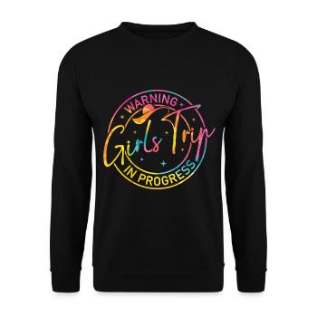 Attention Girls Trip en cours - Sweat-shirt Unisexe - noir - Devant - Alina (178cm) & Michal (187cm)