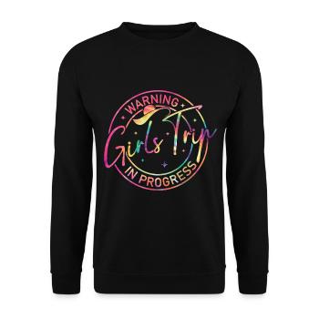 Attention Girls Trip en cours - Sweat-shirt Unisexe - noir - Devant - Alina (178cm) & Michal (187cm)