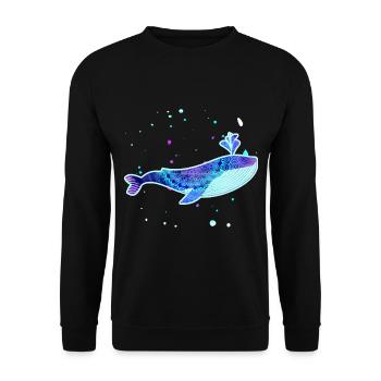 Blue whale pattern pastel tones - Unisex Sweatshirt - black - Front - Alina (178cm) & Michal (187cm)