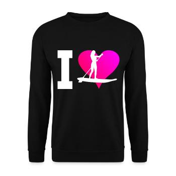 Standup Paddling Sup Stand up Paddling Board - Unisex Sweatshirt - black - Front - Alina (178cm) & Michal (187cm)