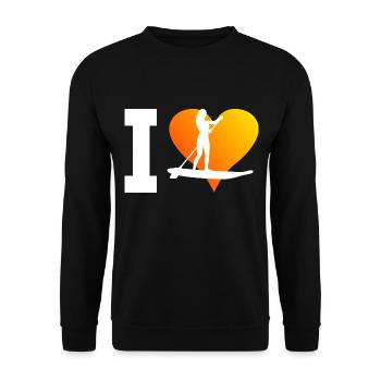 Standup Paddleboard Men's Standup Paddling - Unisex Sweatshirt - black - Front - Alina (178cm) & Michal (187cm)