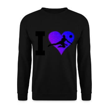 Volleyballspieler Herren Volleyballspielen - Unisex Pullover - Schwarz - Vorne - Alina (178cm) & Michal (187cm)