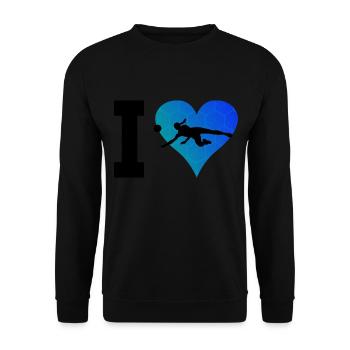 Volleyballer Volleyballspieler Volleyballspielen - Unisex Pullover - Schwarz - Vorne - Alina (178cm) & Michal (187cm)