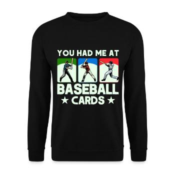 Baseball Card Sports Cards Collection Gift - Unisex Sweatshirt - black - Front - Alina (178cm) & Michal (187cm)