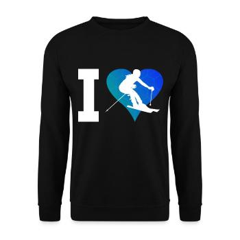 Skiing Freestyle Skifahrer Skifahrer Skifahren - Unisex Pullover - Schwarz - Vorne - Alina (178cm) & Michal (187cm)
