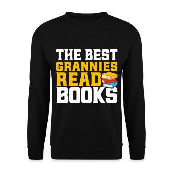 Les meilleures grands-mères lisent des livres Lire le livre Gesc - Sweat-shirt Unisexe - noir - Devant - Alina (178cm) & Michal (187cm)