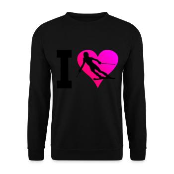Skifahrer Freestyle Skifahrer Stunt Ski - Unisex Pullover - Schwarz - Vorne - Alina (178cm) & Michal (187cm)