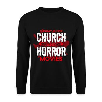 Scary Movie Horror Movie Creepy Movies Gift - Unisex Sweatshirt - black - Front - Alina (178cm) & Michal (187cm)