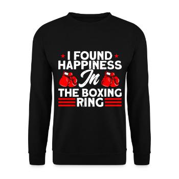 Trouvé de la chance dans le cadeau de boxe de ring boxing - Sweat-shirt Unisexe - noir - Devant - Alina (178cm) & Michal (187cm)